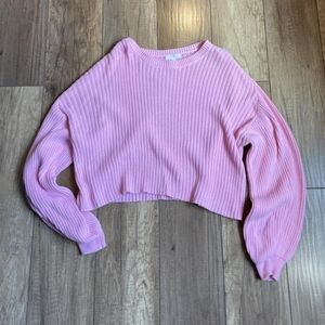 NWOT Abound Bright Pink Cropped Sweater Size XXL